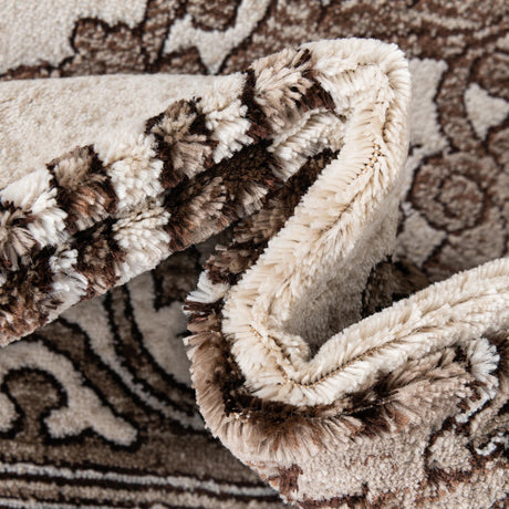 Chocolate Brown 6' x 6' Hermitage Round Area Rug 55% Polypropylene & 45% Polyester Easy Clean Stain-Resistant Carpet for Living, Office, Dorm Rooms for Sale at Rug Engine