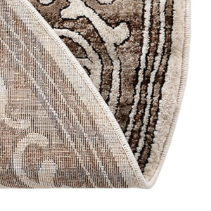 Chocolate Brown 6' x 6' Hermitage Round Area Rug 55% Polypropylene & 45% Polyester Easy Clean Stain-Resistant Carpet for Living, Office, Dorm Rooms for Sale at Rug Engine