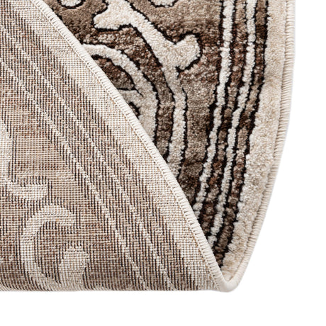 Chocolate Brown 6' x 6' Hermitage Round Area Rug 55% Polypropylene & 45% Polyester Easy Clean Stain-Resistant Carpet for Living, Office, Dorm Rooms for Sale at Rug Engine