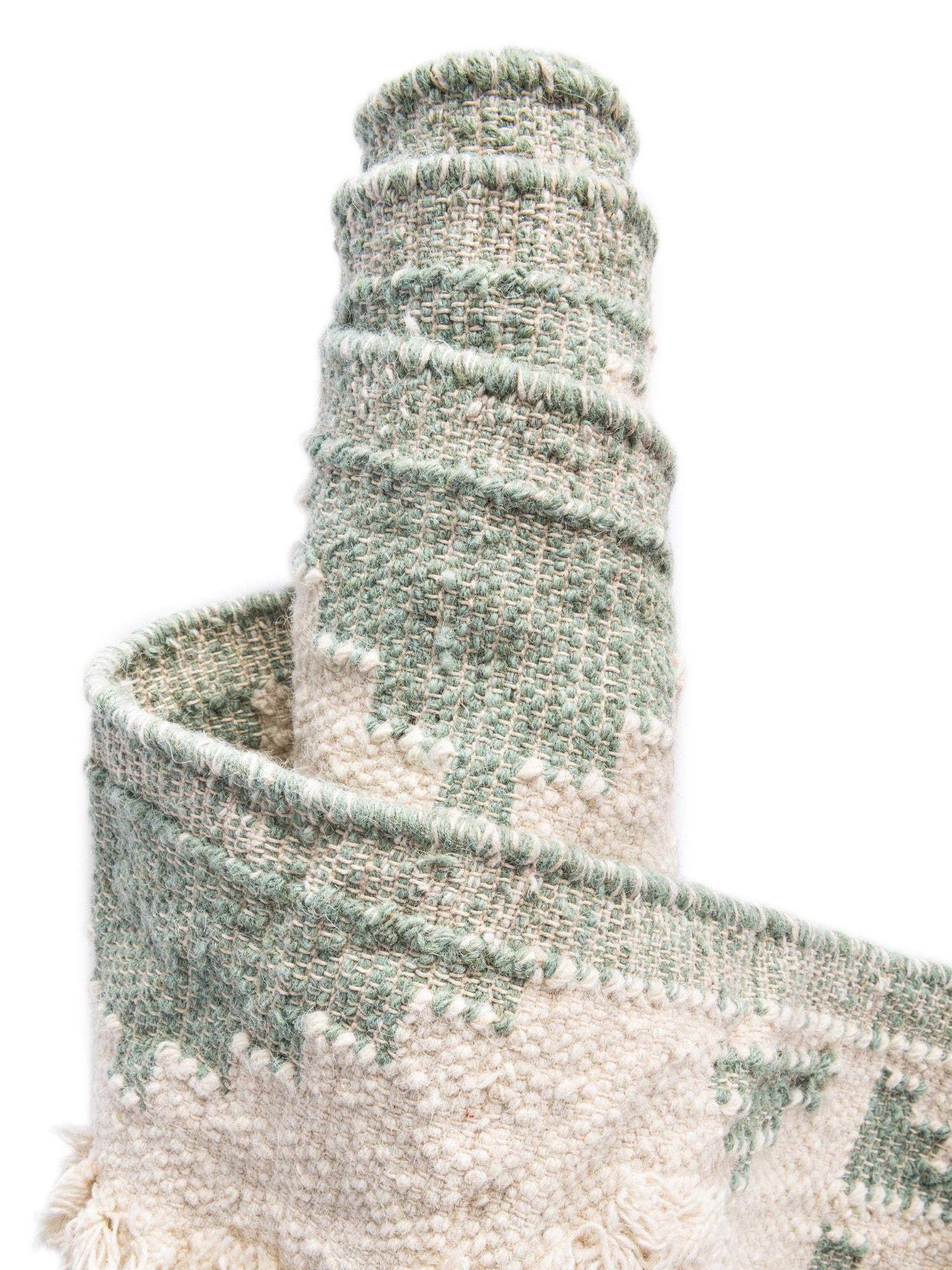 Aquamarine and White 2' 2 x 6' 1 Mesa Runner Area Rug 100% Wool Geometric All Natural Carpet for Living, Dining, Office, Bedrooms, Dorms, Kitchens for Sale at Rug Engine