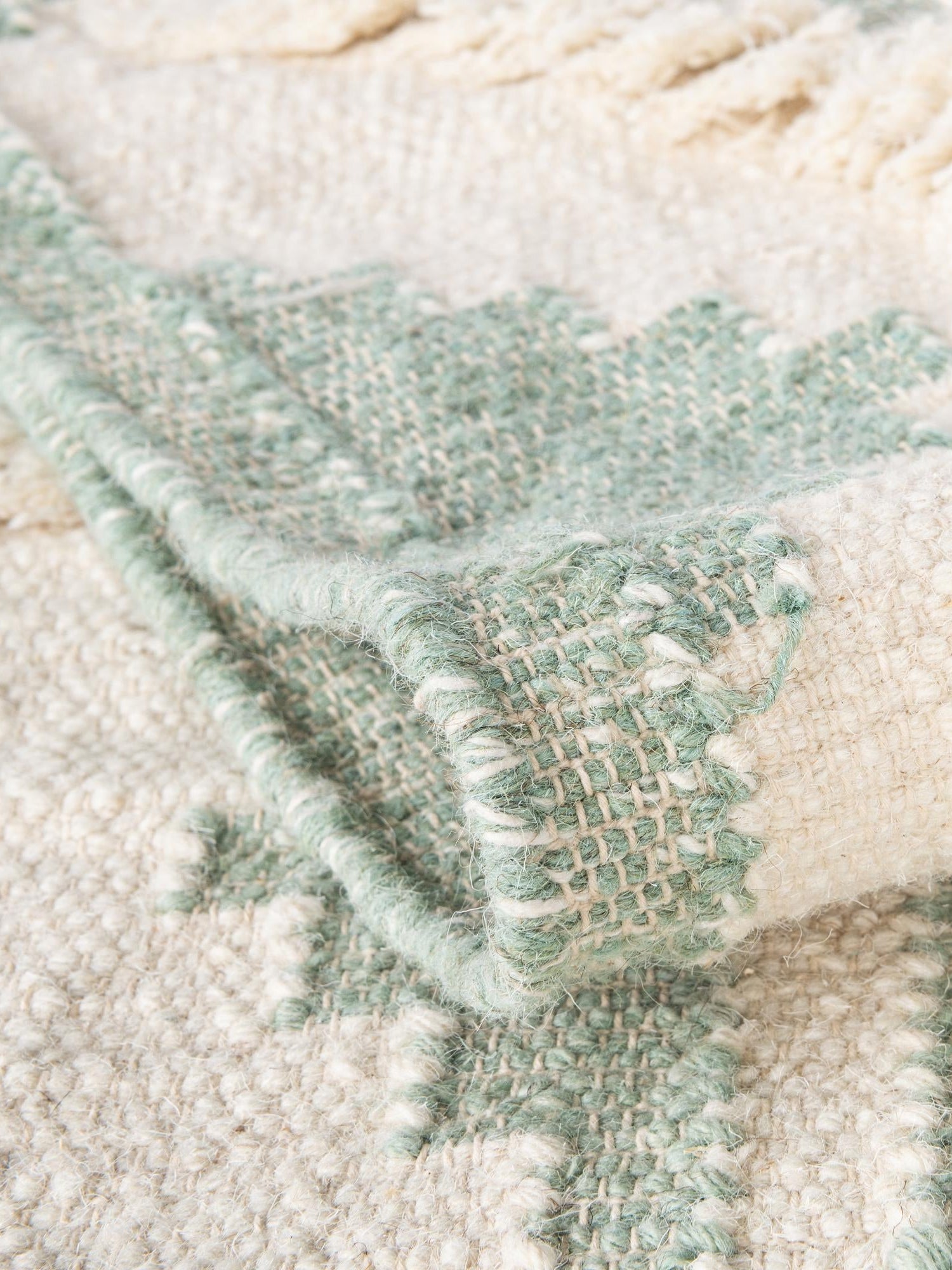 Aquamarine and White 8' x 8' Mesa Square Area Rug 100% Wool Geometric All Natural Carpet for Living, Dining, Office, Bedrooms, Dorms, Kitchens for Sale at Rug Engine
