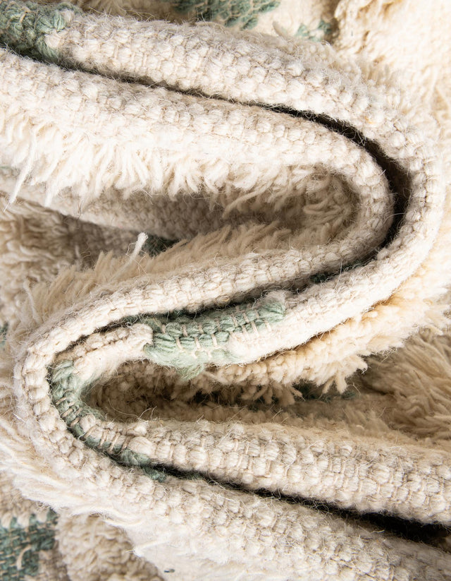 Aquamarine and White 10' x 10' Mesa Square Area Rug 100% Wool Geometric All Natural Carpet for Living, Dining, Office, Bedrooms, Dorms, Kitchens for Sale at Rug Engine