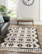 Black and White 9' x 12' Mesa Rectangle Area Rug 100% Wool Geometric All Natural Carpet for Living, Dining, Office, Bedrooms, Dorms, Kitchens for Sale at Rug Engine