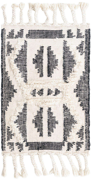 Black and White 2' x 3' 1 Mesa Rectangle Area Rug 100% Wool Geometric All Natural Carpet for Living, Dining, Office, Bedrooms, Dorms, Kitchens for Sale at Rug Engine