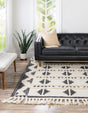 Black and White 8' x 8' Mesa Square Area Rug 100% Wool Geometric All Natural Carpet for Living, Dining, Office, Bedrooms, Dorms, Kitchens for Sale at Rug Engine