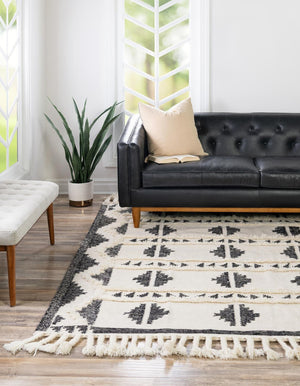 Black and White 10' x 10' Mesa Square Area Rug 100% Wool Geometric All Natural Carpet for Living, Dining, Office, Bedrooms, Dorms, Kitchens for Sale at Rug Engine