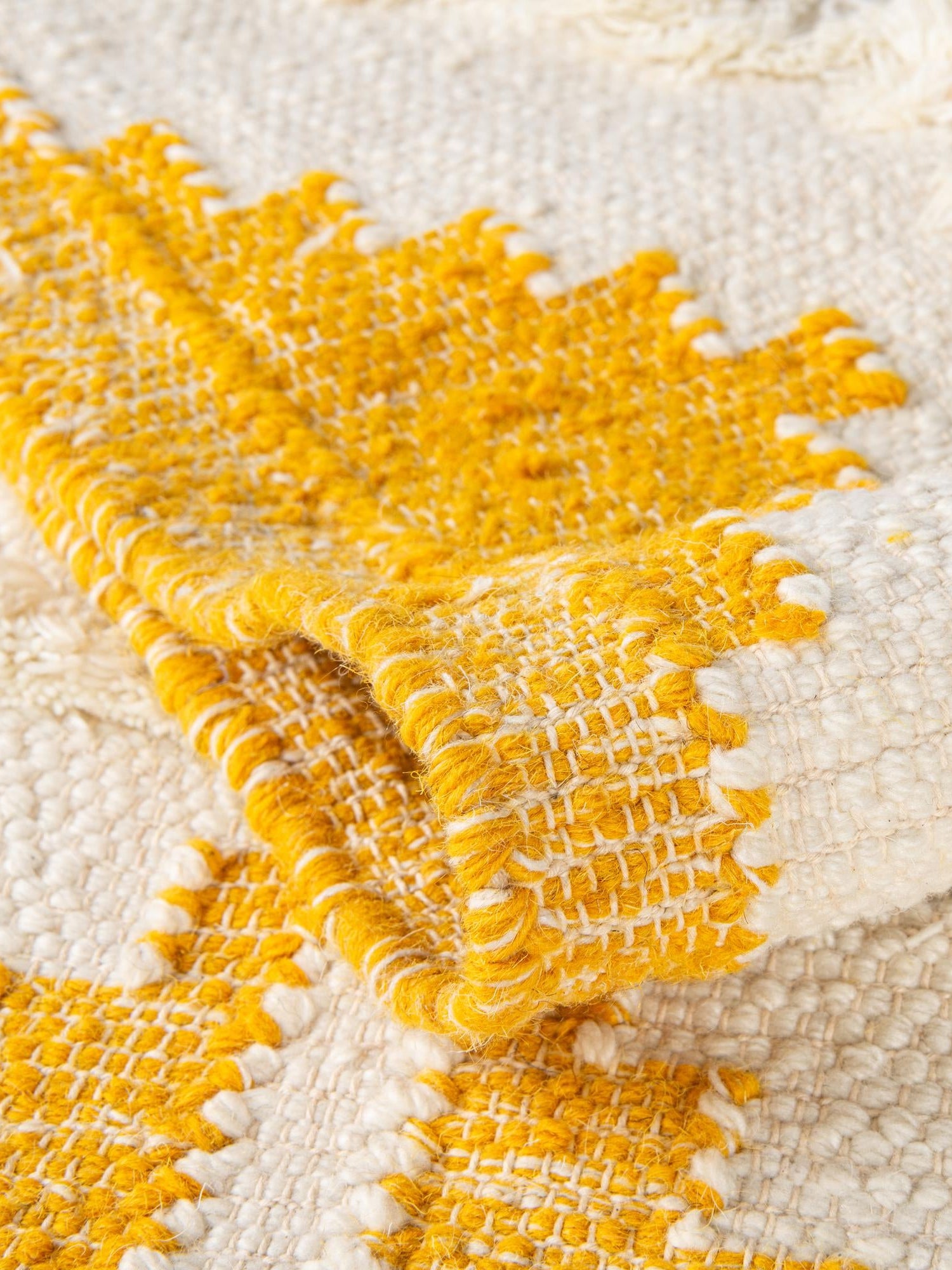 Yellow and White 10' x 10' Mesa Square Area Rug 100% Wool Geometric All Natural Carpet for Living, Dining, Office, Bedrooms, Dorms, Kitchens for Sale at Rug Engine