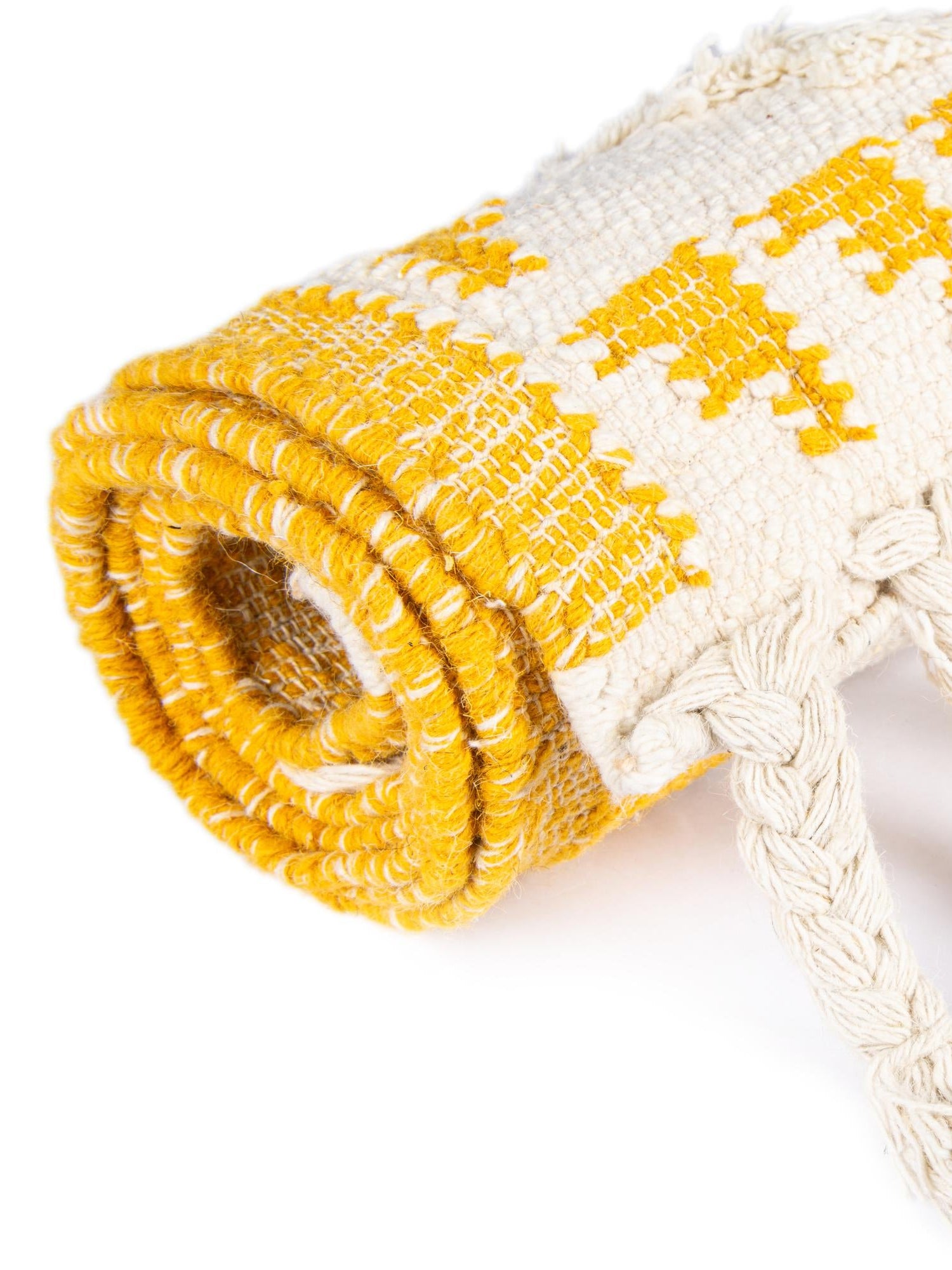 Yellow and White 10' x 10' Mesa Square Area Rug 100% Wool Geometric All Natural Carpet for Living, Dining, Office, Bedrooms, Dorms, Kitchens for Sale at Rug Engine