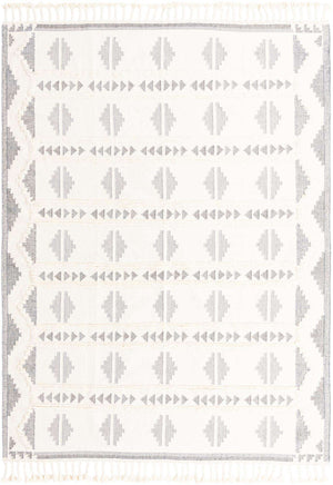 Gray and White 9' x 12' Mesa Rectangle Area Rug 100% Wool Geometric All Natural Carpet for Living, Dining, Office, Bedrooms, Dorms, Kitchens for Sale at Rug Engine