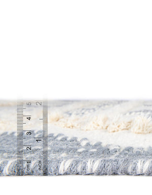 Gray and White 2' 7 x 10' Mesa Runner Area Rug 100% Wool Geometric All Natural Carpet for Living, Dining, Office, Bedrooms, Dorms, Kitchens for Sale at Rug Engine