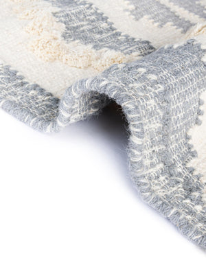 Gray and White 2' 2 x 8' 2 Mesa Runner Area Rug 100% Wool Geometric All Natural Carpet for Living, Dining, Office, Bedrooms, Dorms, Kitchens for Sale at Rug Engine