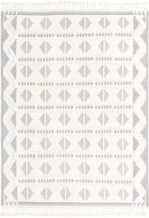 Gray and White 10' x 14' 1 Mesa Rectangle Area Rug 100% Wool Geometric All Natural Carpet for Living, Dining, Office, Bedrooms, Dorms, Kitchens for Sale at Rug Engine