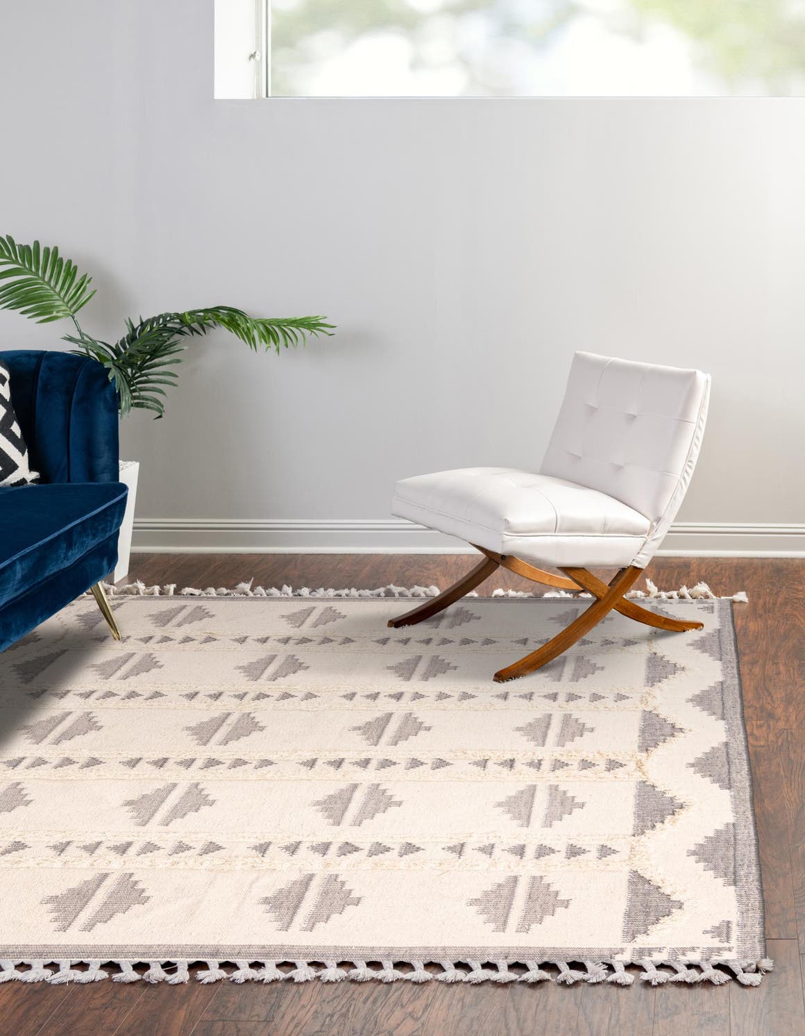 Gray and White 8' x 8' Mesa Square Area Rug 100% Wool Geometric All Natural Carpet for Living, Dining, Office, Bedrooms, Dorms, Kitchens for Sale at Rug Engine