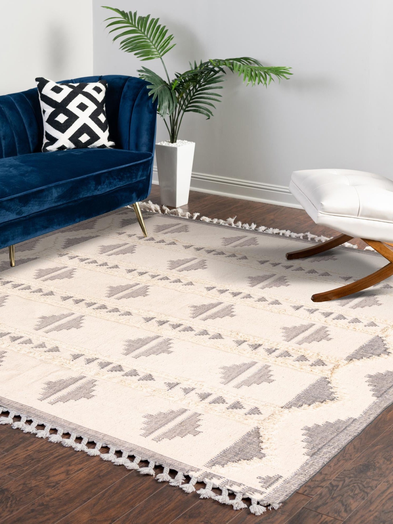 Gray and White 10' x 10' Mesa Square Area Rug 100% Wool Geometric All Natural Carpet for Living, Dining, Office, Bedrooms, Dorms, Kitchens for Sale at Rug Engine