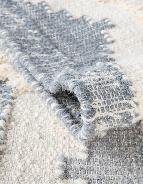 Gray and White 8' x 8' Mesa Square Area Rug 100% Wool Geometric All Natural Carpet for Living, Dining, Office, Bedrooms, Dorms, Kitchens for Sale at Rug Engine