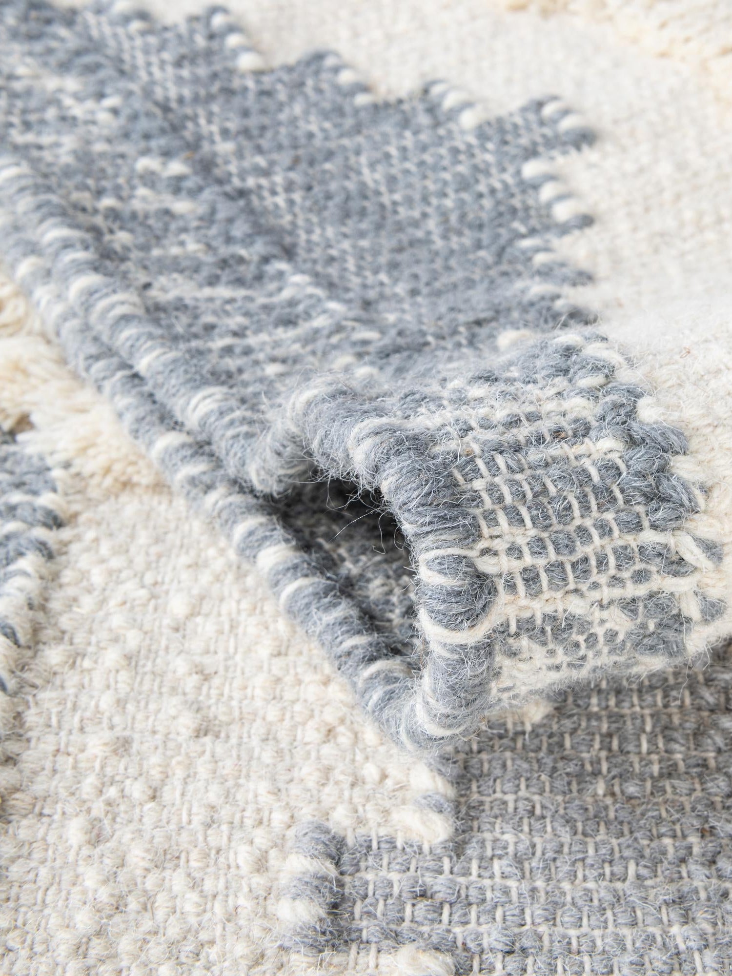 Gray and White 10' x 10' Mesa Square Area Rug 100% Wool Geometric All Natural Carpet for Living, Dining, Office, Bedrooms, Dorms, Kitchens for Sale at Rug Engine