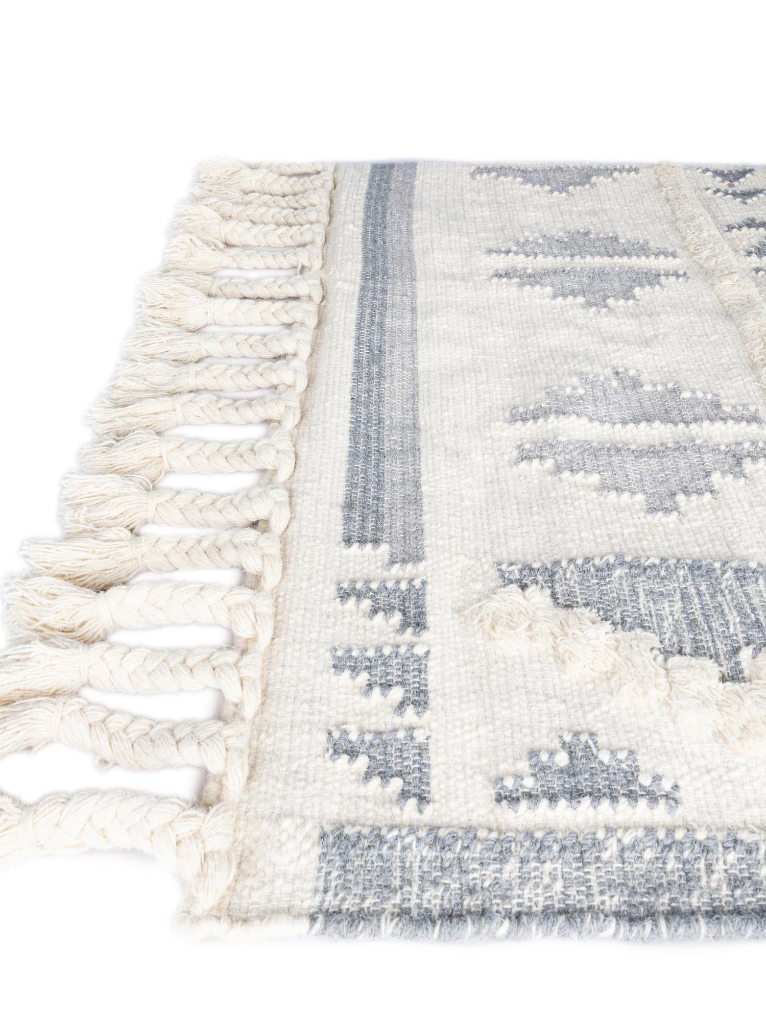 Gray and White 10' x 10' Mesa Square Area Rug 100% Wool Geometric All Natural Carpet for Living, Dining, Office, Bedrooms, Dorms, Kitchens for Sale at Rug Engine