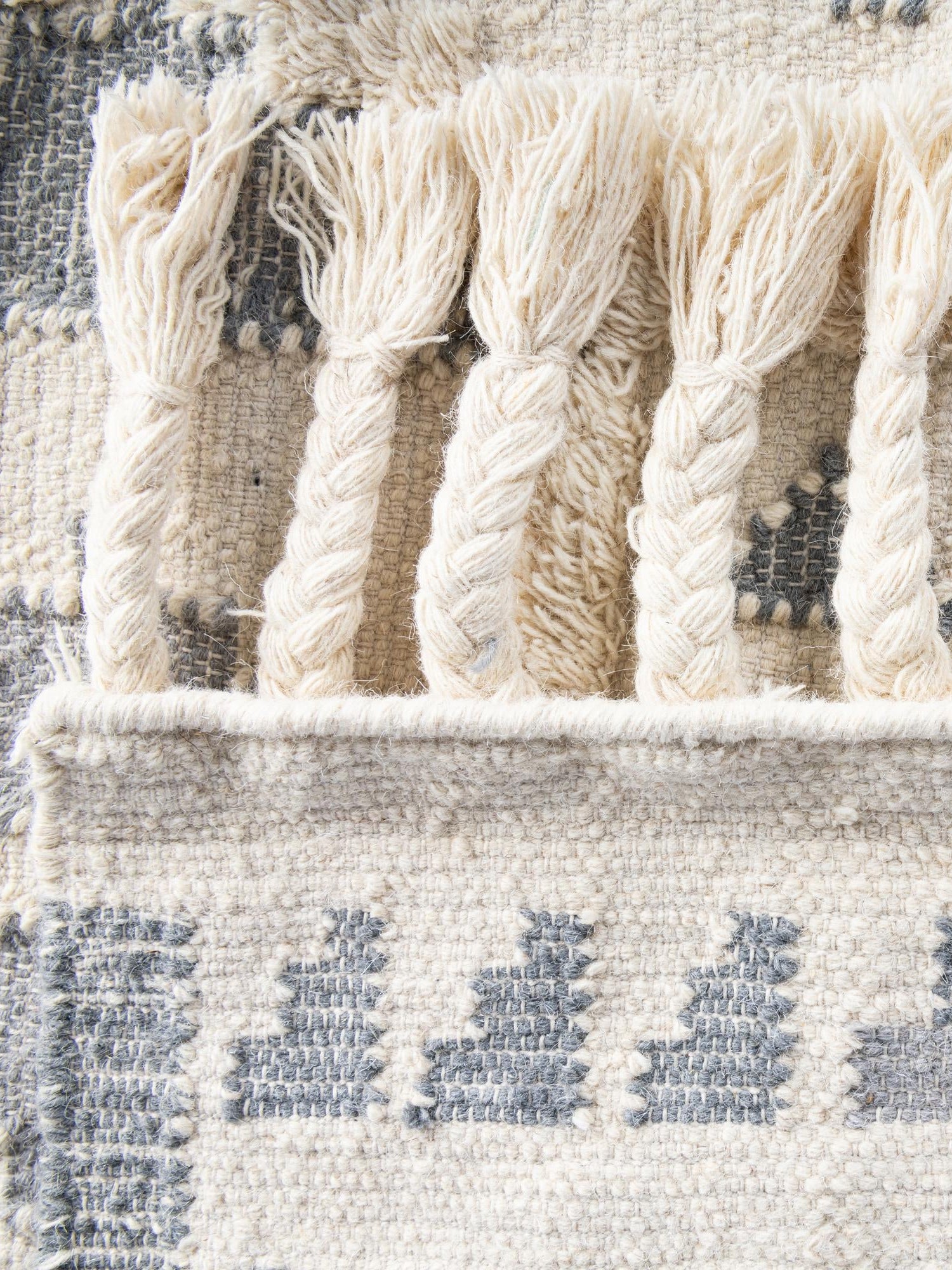Gray and White 10' x 10' Mesa Square Area Rug 100% Wool Geometric All Natural Carpet for Living, Dining, Office, Bedrooms, Dorms, Kitchens for Sale at Rug Engine