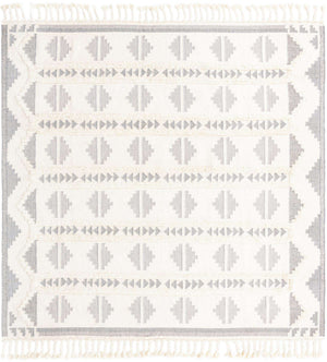 Gray and White 10' x 10' Mesa Square Area Rug 100% Wool Geometric All Natural Carpet for Living, Dining, Office, Bedrooms, Dorms, Kitchens for Sale at Rug Engine