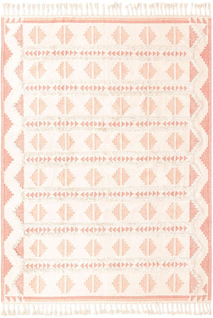 Pink and White 10' x 10' Mesa Square Area Rug 100% Wool Geometric All Natural Carpet for Living, Dining, Office, Bedrooms, Dorms, Kitchens for Sale at Rug Engine