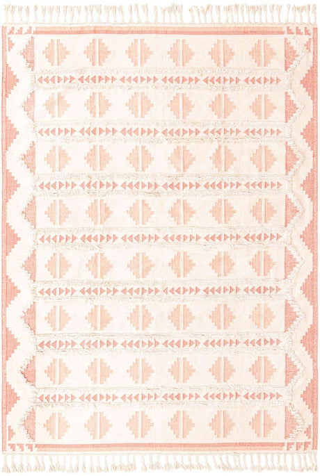 Pink and White 10' x 10' Mesa Square Area Rug 100% Wool Geometric All Natural Carpet for Living, Dining, Office, Bedrooms, Dorms, Kitchens for Sale at Rug Engine