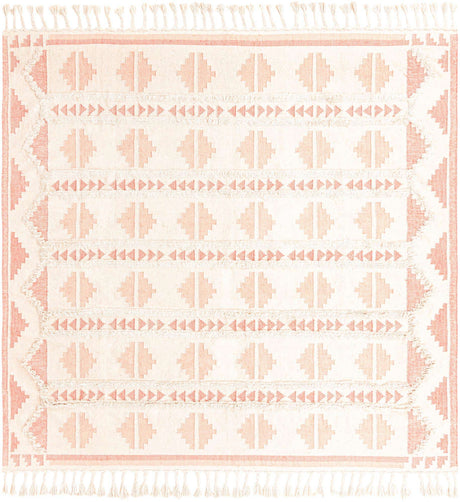 Pink and White 10' x 14' 1 Mesa Rectangle Area Rug 100% Wool Geometric All Natural Carpet for Living, Dining, Office, Bedrooms, Dorms, Kitchens for Sale at Rug Engine