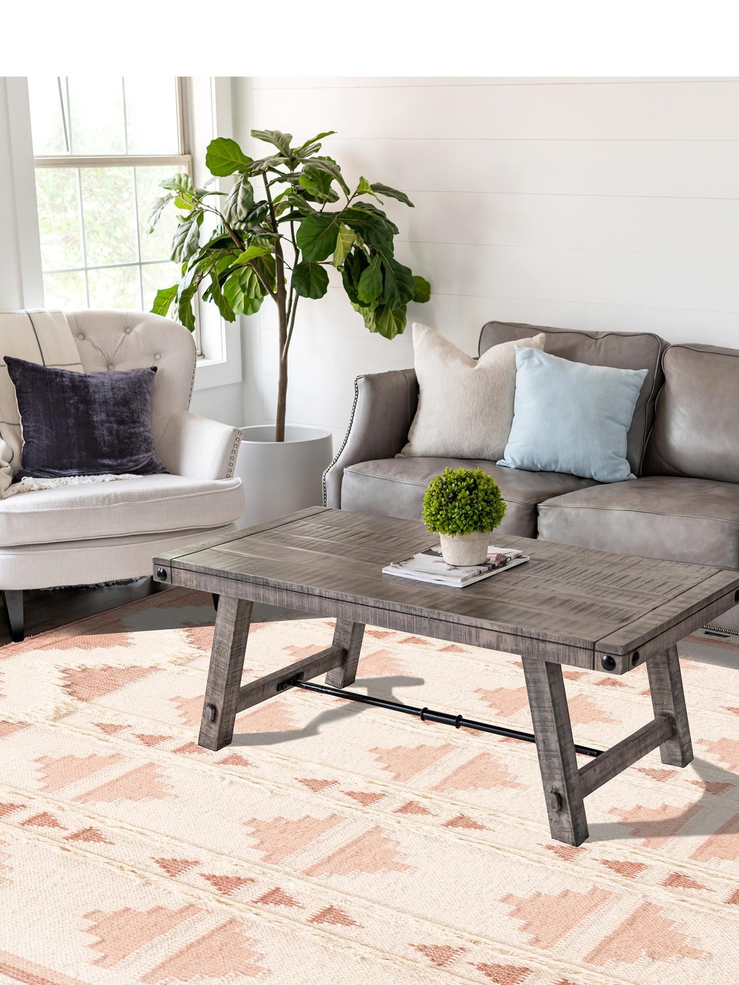 Pink and White 6' 1 x 9' Mesa Rectangle Area Rug 100% Wool Geometric All Natural Carpet for Living, Dining, Office, Bedrooms, Dorms, Kitchens for Sale at Rug Engine