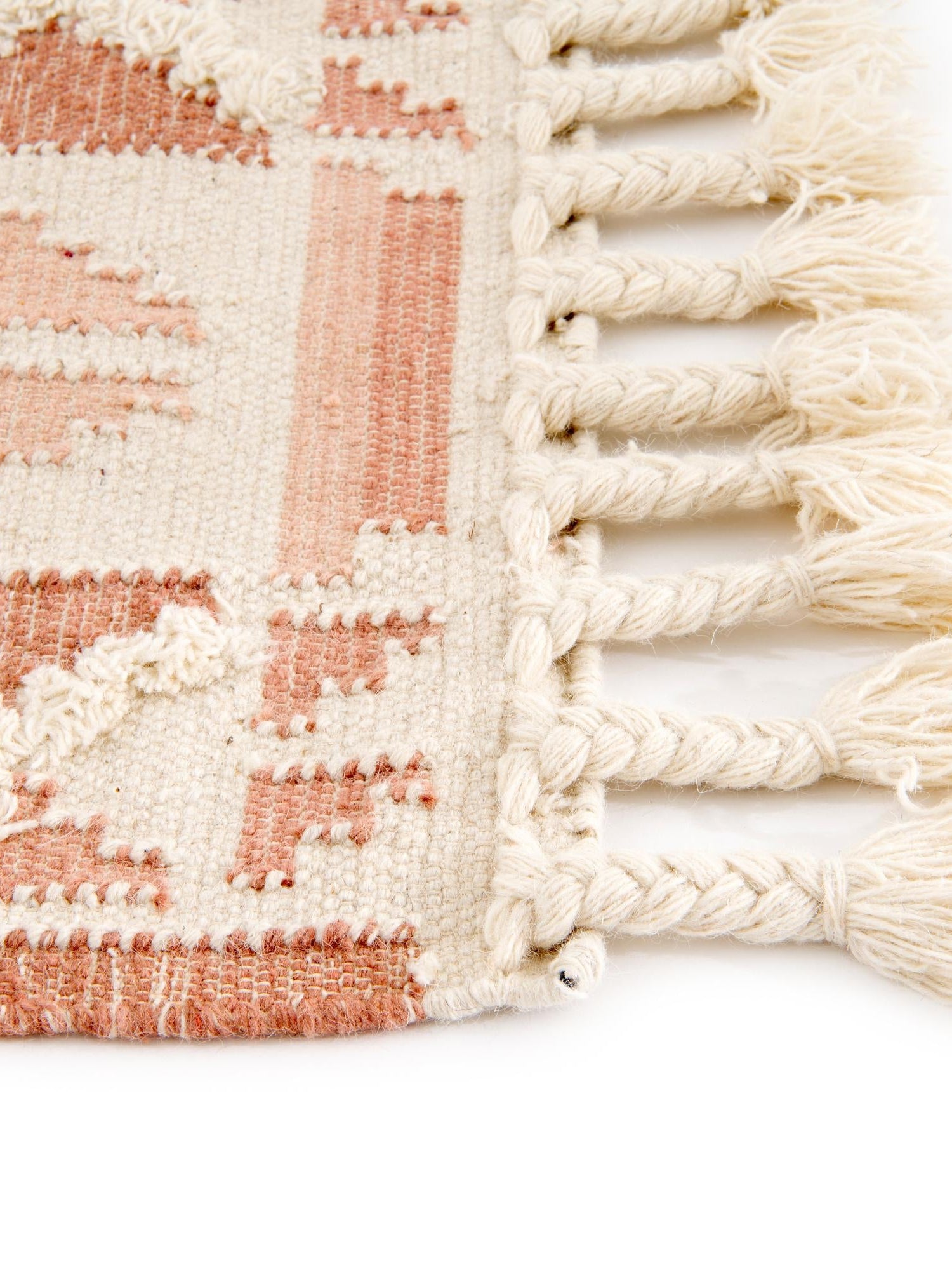 Pink and White 10' x 10' Mesa Square Area Rug 100% Wool Geometric All Natural Carpet for Living, Dining, Office, Bedrooms, Dorms, Kitchens for Sale at Rug Engine
