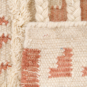 Pink and White 10' x 10' Mesa Square Area Rug 100% Wool Geometric All Natural Carpet for Living, Dining, Office, Bedrooms, Dorms, Kitchens for Sale at Rug Engine