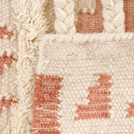 Pink and White 10' x 10' Mesa Square Area Rug 100% Wool Geometric All Natural Carpet for Living, Dining, Office, Bedrooms, Dorms, Kitchens for Sale at Rug Engine