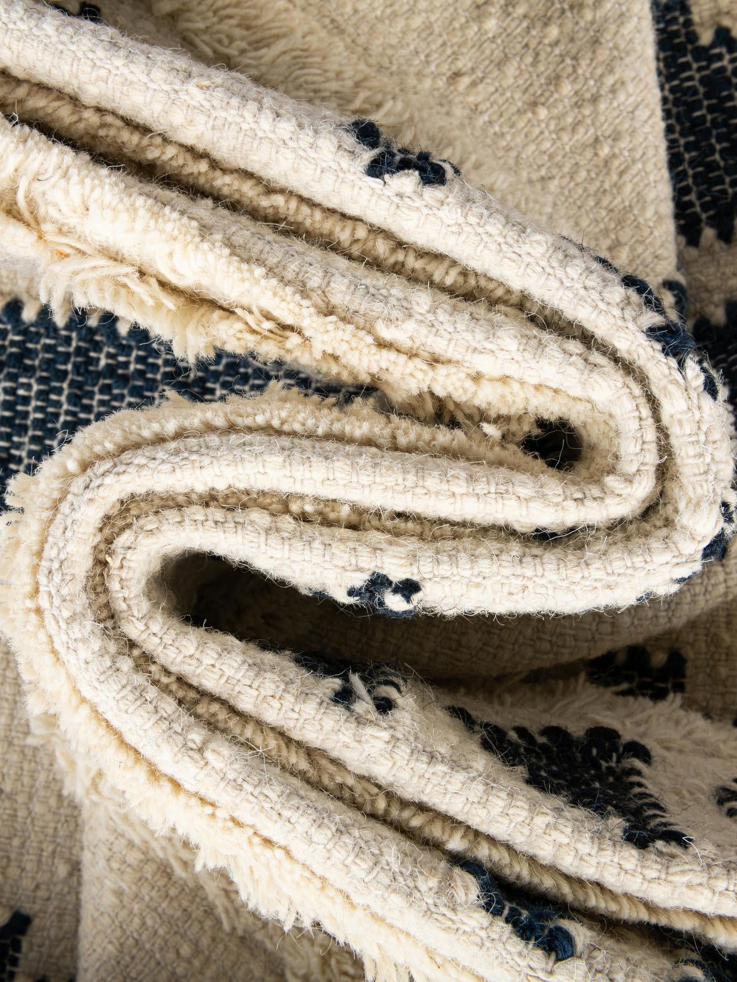 Navy Blue and White 2' 2 x 5' 1 Mesa Runner Area Rug 100% Wool Geometric All Natural Carpet for Living, Dining, Office, Bedrooms, Dorms, Kitchens for Sale at Rug Engine