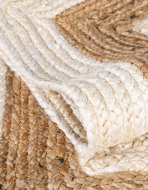 White Natural 10' x 10' Braided Jute Square Rug