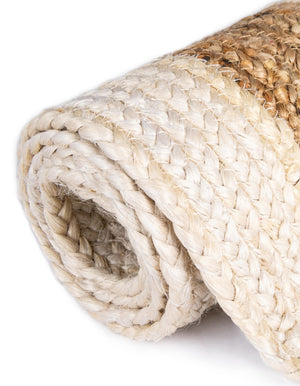 White Natural 10' x 10' Braided Jute Square Rug