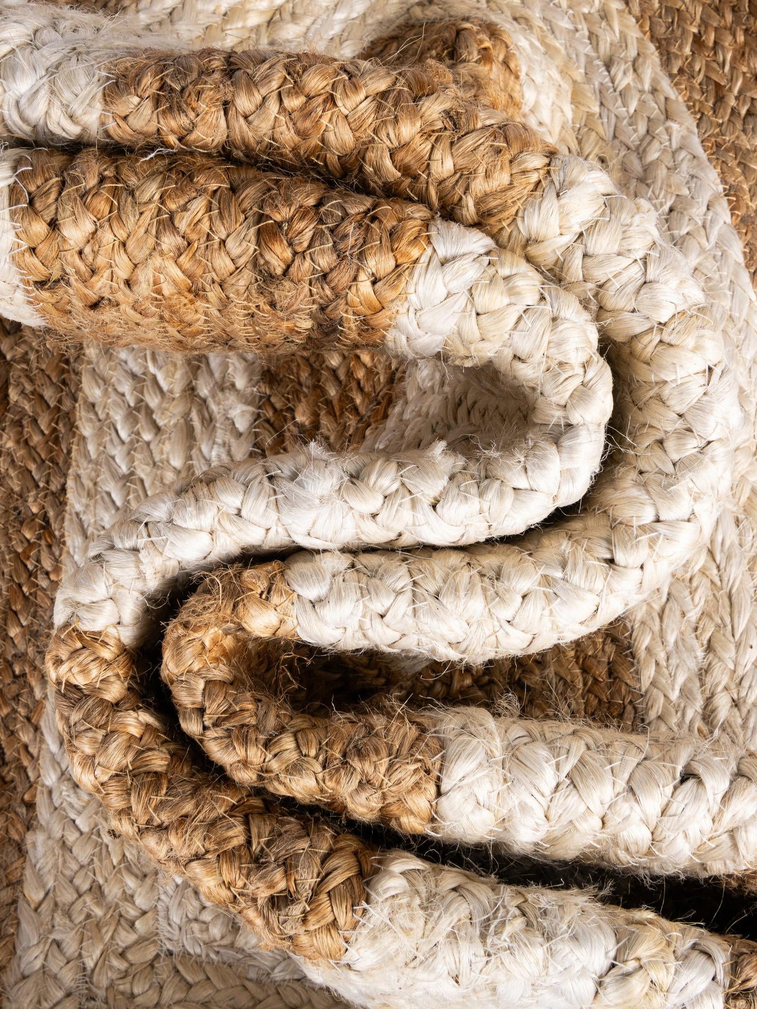 White Natural 4' 1 x 6' 1 Braided Jute Rectangle Area Rug 100% Jute Hand Braided Natural Eco-Friendly Boho Style Carpet for Living Rooms Dining Office Space Dorms for Sale at Rug Engine
