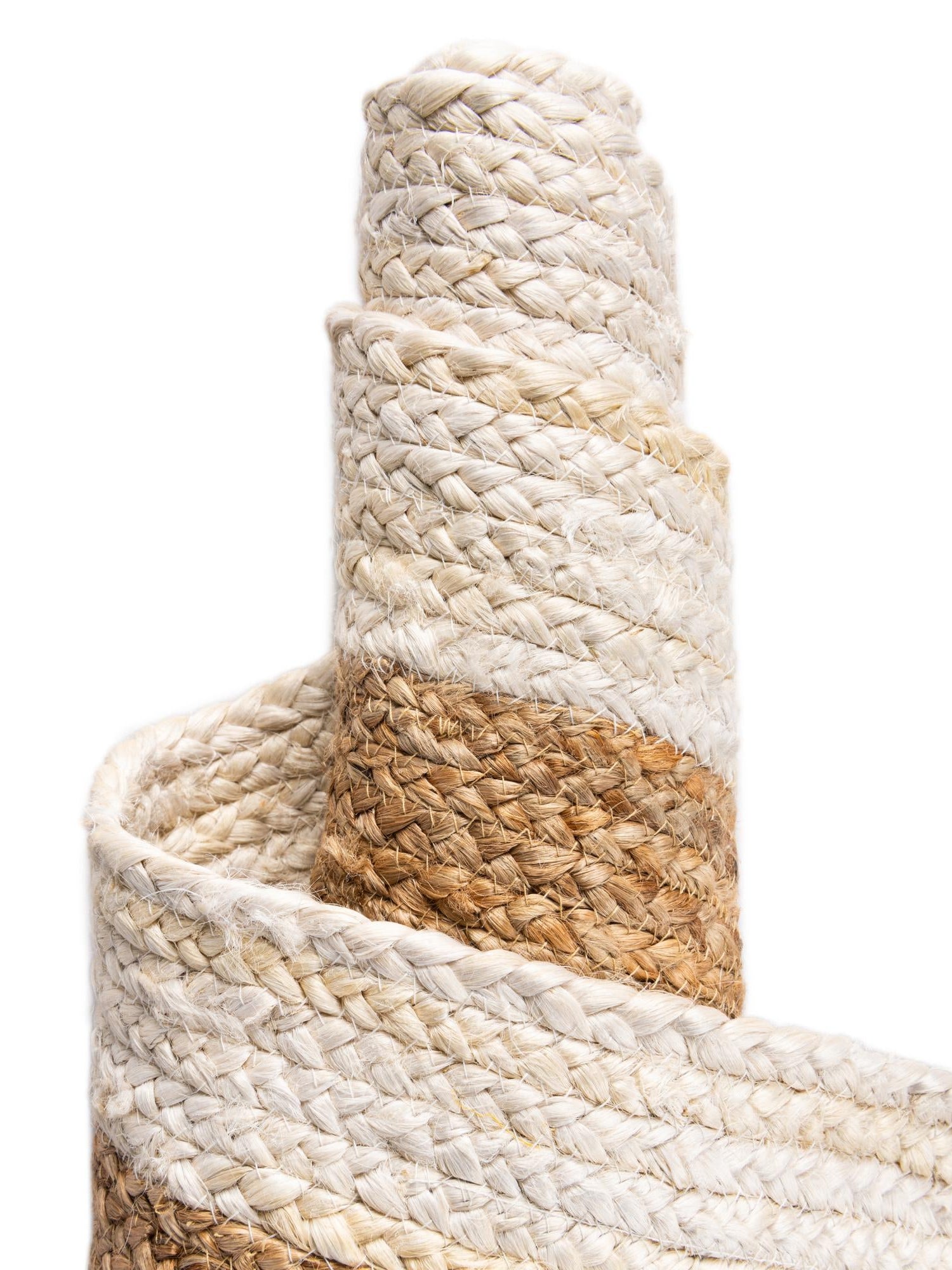White Natural 4' 1 x 6' 1 Braided Jute Rectangle Area Rug 100% Jute Hand Braided Natural Eco-Friendly Boho Style Carpet for Living Rooms Dining Office Space Dorms for Sale at Rug Engine