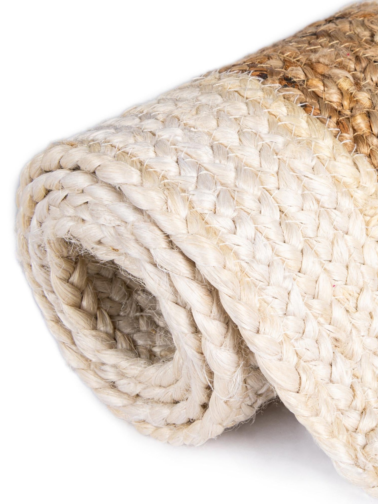 White Natural 4' 1 x 6' 1 Braided Jute Rectangle Area Rug 100% Jute Hand Braided Natural Eco-Friendly Boho Style Carpet for Living Rooms Dining Office Space Dorms for Sale at Rug Engine