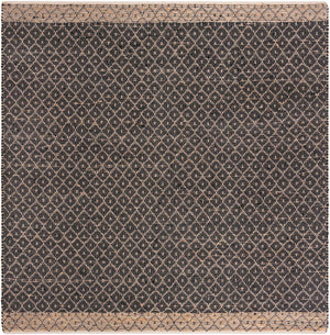 Black 10' x 10' Chindi Trellis Square Area Rug Natural Eco-Friendly Cotton Geometric Pattern Carpet for Living Dining Room Office Bedrooms for Sale at Rug Engine