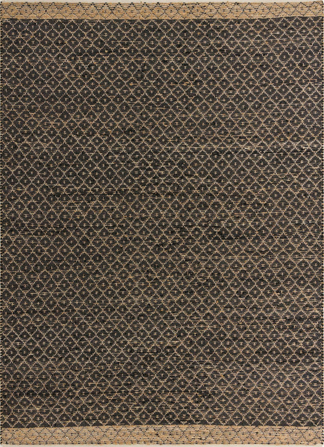 Black 10' x 14' 1 Chindi Trellis Rectangle Area Rug Natural Eco-Friendly Cotton Geometric Pattern Carpet for Living Dining Room Office Bedrooms for Sale at Rug Engine