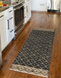 Black 2' 2 x 8' Chindi Trellis Runner Area Rug Natural Eco-Friendly Cotton Geometric Pattern Carpet for Living Dining Room Office Bedrooms for Sale at Rug Engine