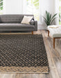 Black 10' x 10' Chindi Trellis Square Area Rug Natural Eco-Friendly Cotton Geometric Pattern Carpet for Living Dining Room Office Bedrooms for Sale at Rug Engine