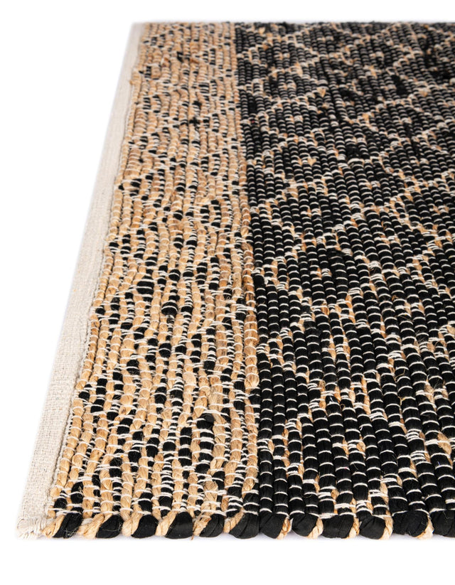 Black 10' x 10' Chindi Trellis Square Area Rug Natural Eco-Friendly Cotton Geometric Pattern Carpet for Living Dining Room Office Bedrooms for Sale at Rug Engine