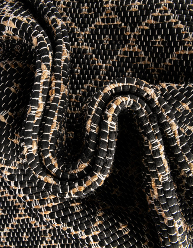 Black 10' x 10' Chindi Trellis Square Area Rug Natural Eco-Friendly Cotton Geometric Pattern Carpet for Living Dining Room Office Bedrooms for Sale at Rug Engine