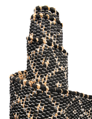 Black 10' x 10' Chindi Trellis Square Area Rug Natural Eco-Friendly Cotton Geometric Pattern Carpet for Living Dining Room Office Bedrooms for Sale at Rug Engine