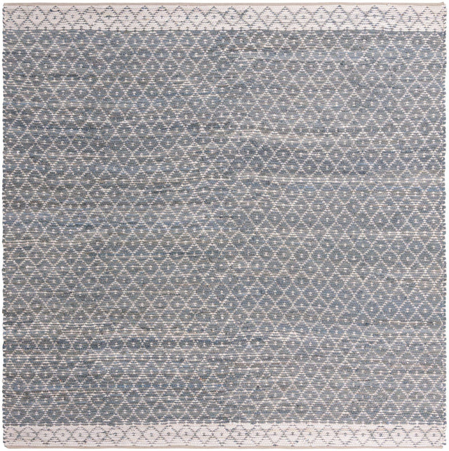 Gray 10' x 10' Chindi Trellis Square Area Rug Natural Eco-Friendly Cotton Geometric Pattern Carpet for Living Dining Room Office Bedrooms for Sale at Rug Engine