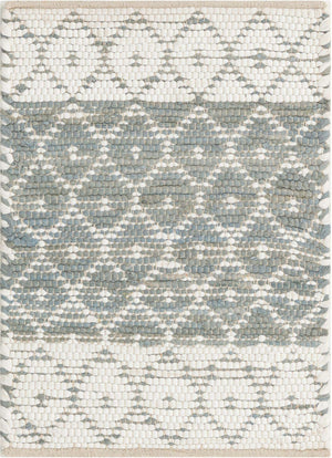 Gray 2' x 3' 1 Chindi Trellis Rectangle Area Rug Natural Eco-Friendly Cotton Geometric Pattern Carpet for Living Dining Room Office Bedrooms for Sale at Rug Engine