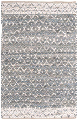 Gray 4' 1 x 6' 1 Chindi Trellis Rectangle Area Rug Natural Eco-Friendly Cotton Geometric Pattern Carpet for Living Dining Room Office Bedrooms for Sale at Rug Engine
