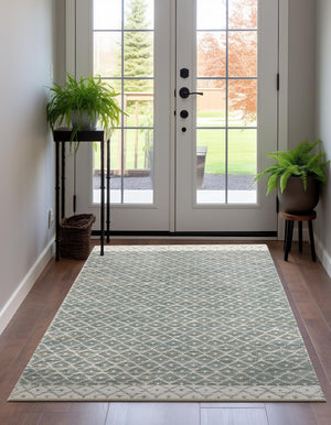 Gray 10' x 14' 1 Chindi Trellis Rectangle Area Rug Natural Eco-Friendly Cotton Geometric Pattern Carpet for Living Dining Room Office Bedrooms for Sale at Rug Engine
