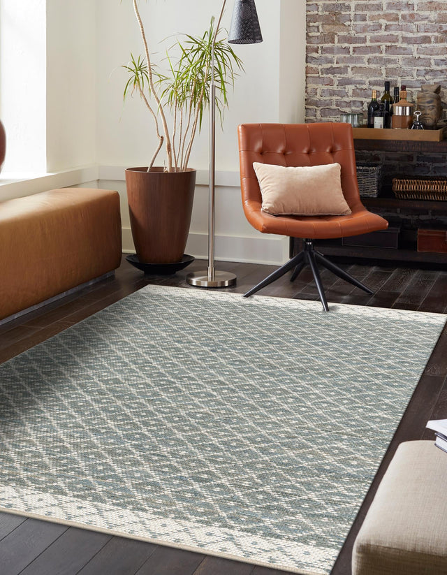Gray 5' 1 x 8' Chindi Trellis Rectangle Area Rug Natural Eco-Friendly Cotton Geometric Pattern Carpet for Living Dining Room Office Bedrooms for Sale at Rug Engine