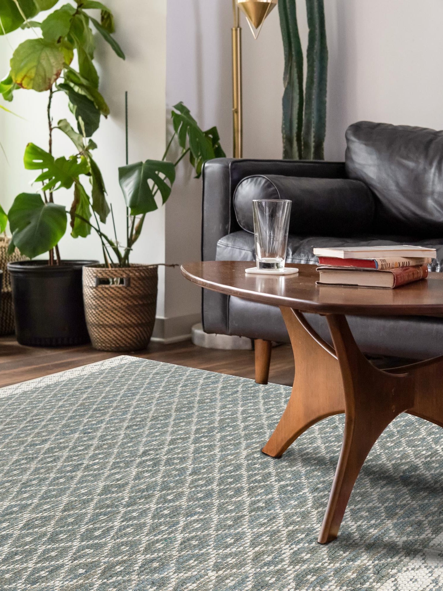 Gray 6' 1 x 9' Chindi Trellis Rectangle Area Rug Natural Eco-Friendly Cotton Geometric Pattern Carpet for Living Dining Room Office Bedrooms for Sale at Rug Engine