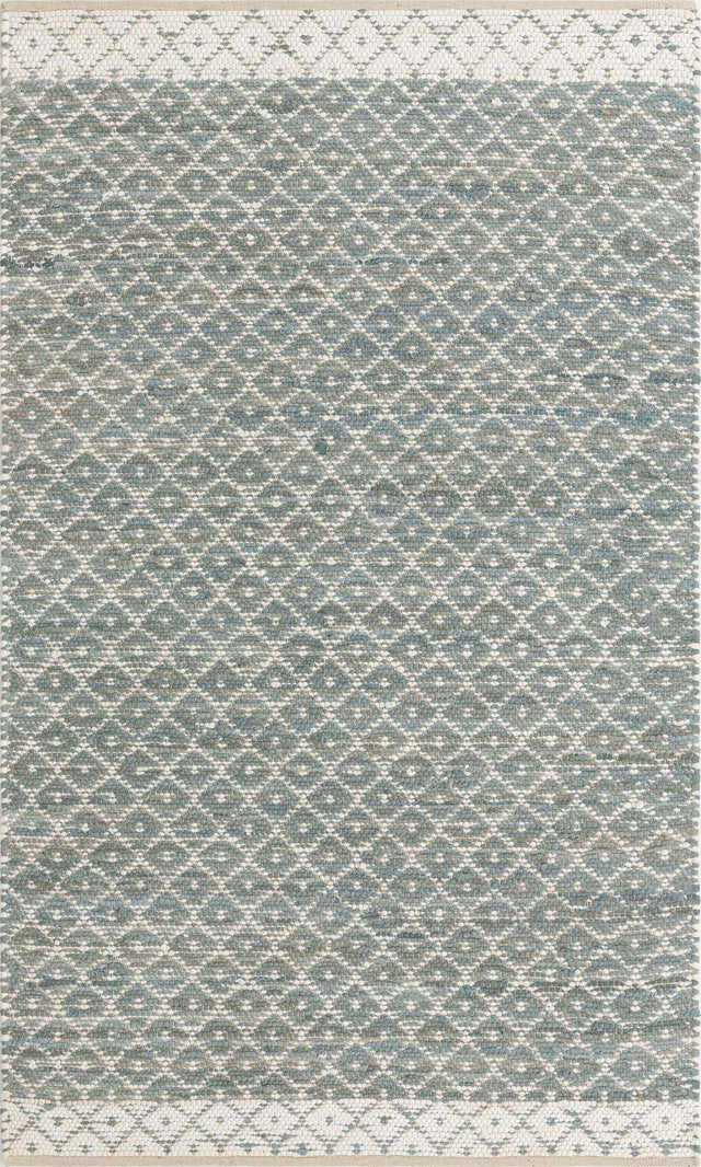 Gray 5' 1 x 8' Chindi Trellis Rectangle Area Rug Natural Eco-Friendly Cotton Geometric Pattern Carpet for Living Dining Room Office Bedrooms for Sale at Rug Engine
